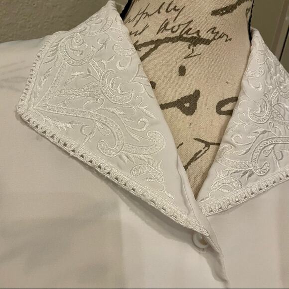 Vintage 90s Yves St. Claire Lace Cropped Blouse - Small - Picture 3 of 11